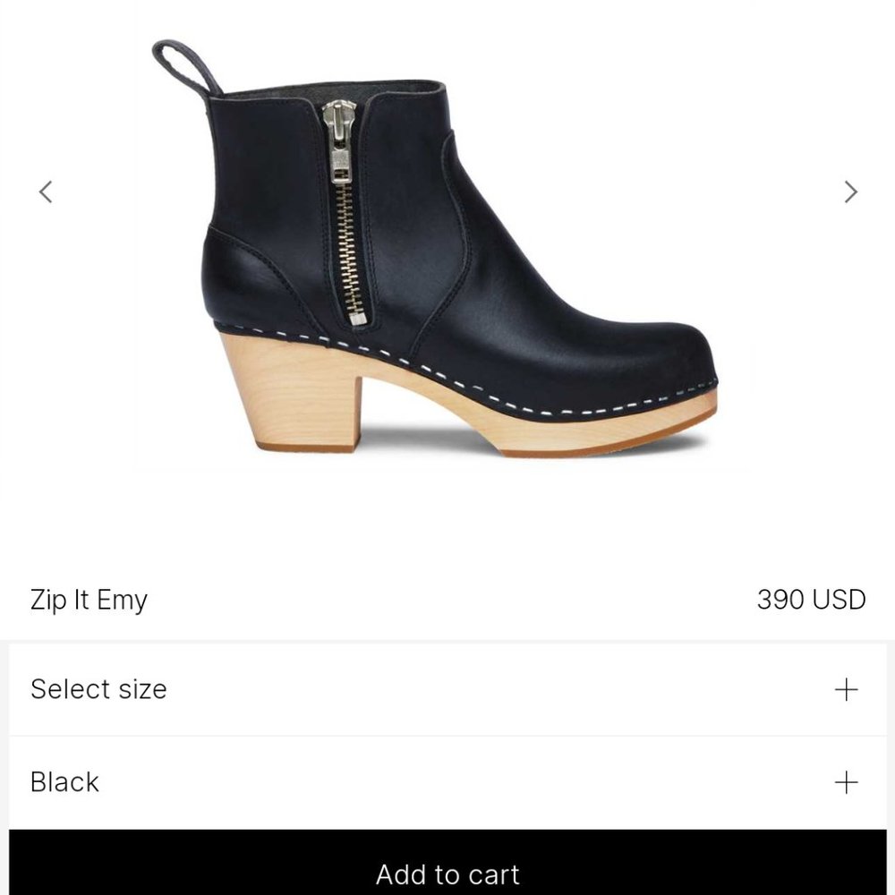 Swedish Hasbeens Zip it Emy black boots. Brand new, in box. Size 39 or 8.5